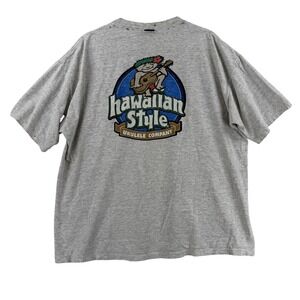 Vintage Hawaiian Style Ukulele Company Shirt Mens XL Gray Graphic Hawaii Tee USA